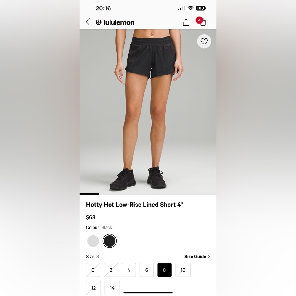 Lululemon Hotty Hot LR Lined 4in